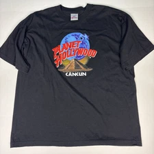 Vintage Planet Hollywood Cancun Mexico Men’s XL T-Shirt Black Short Sleeve Y2K