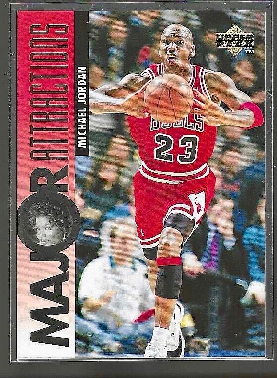 1995-96 Upper Deck Michael Jordan Queen Latifah #341 Major Attractions