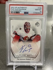 2021-22 SP AUTHENTIC FILIP GUSTAVSSON FUTURE WATCH AUTO /999 PSA 10
