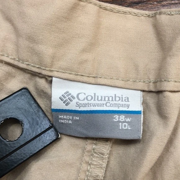 Pantalones Cortos Columbia PFG Para Hombre Talla 38W 10L Beige Informal Exterior Senderismo Frente Plano Foto 4 de 4