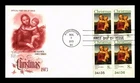 DR JIM STAMPS US COVER CHRISTMAS MADONNA AND CHILD BY RAPHAEL FDC PLATE BLOCK