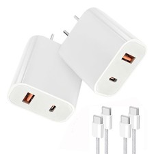 2 Pack 30W USB C Charger Block Fast Charging Wall Plug with 5ft Type C Cable