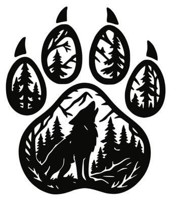 Wolf heult im Pfotenwald Szene Aufkleber Sticker Wählen Sie Ihre Größe und Farbe