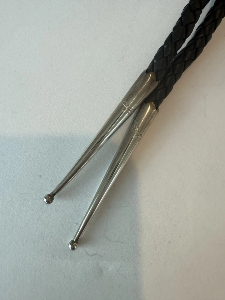 Tony Sánchez Plata Esterlina Trucha Bolo Corbata Azul Zafiro Ojos Jackson Agujero NUEVO Foto 4 de 4