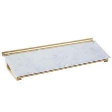 Glass Dry Erase White Board 18"W x 6"H, Compact Desktop Whiteboard with Stora...