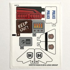 LEGO STICKER SHEET 60131 Crooks Island Decals Stickers City Police Town Cop