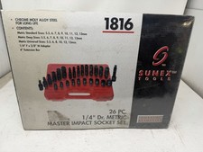 Sunex 1816 14 Dr. 26 Pc. Metric Master Impact Socket Set Std Deep And Swivel Sunex 1816 14 Dr. 26 Pc. Metric Master Impact Socket Set Std Deep And Swivel