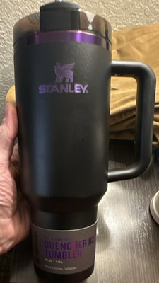 #ad Stanley Quencher H2.0 40 oz Black Chroma Tumbler w Handle Lid Straw 527 $38.45