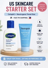 Cetaphil + Neutrogena Travel Set: Gentle Cleanser 2oz + Hydro Boost Gel 0.5oz