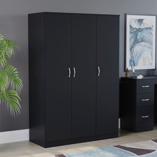 Modern Wardrobe Storage with 3 Door Hanging Rail Closet Bedroom Furniture