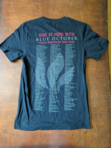 2020 BLUE OCTOBER FOILED WORLDWIDE TOUR BAND CONCERT SHIRT SIZE SMALL - Picture 4 of 5