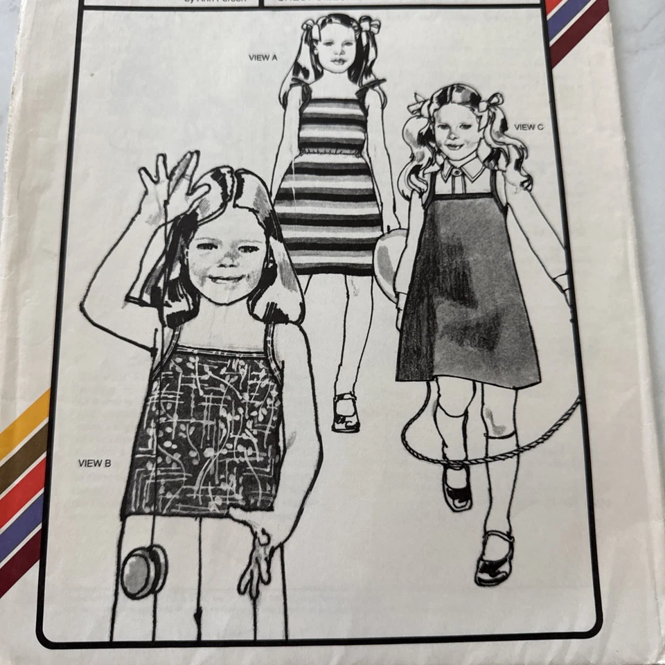 Stretch & Sew Pattern 904 UNCUT Girls’ Camisole Dress + Top VTG 1979 - Image 2 of 4