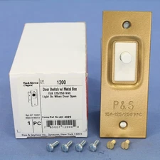Pass & Seymour Canopy Door Frame Jamb Light Switch Push Button Plunger 15A 1200