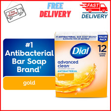 Dial Antibacterial Deodorant Bar Soap, Advanced Clean, Gold Scent, 4 oz, 12 Bars