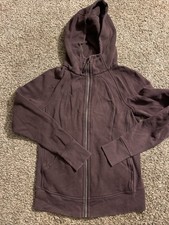Lululemon Scuba Hoodie Back Burgundy Zip Up Sweatshirt Size 6