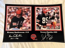 Ken Anderson Isaac Curtis SIGNED Cincinnati Bengals throwback poster photo 