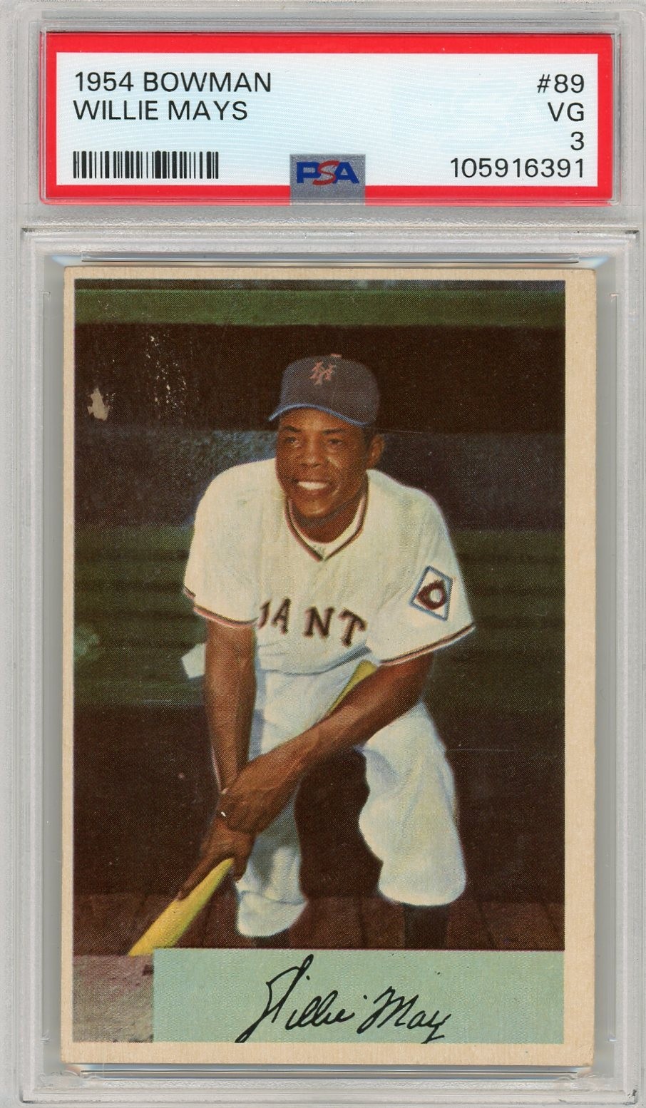 1954 Bowman Willie Mays #89 Giants PSA 3