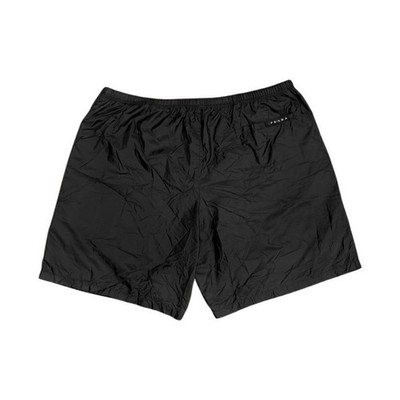 Prada Black Nylon Athletic Shorts Logo Elastic Waist Pockets Drawstring