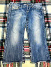 VIGOSS Women s Chelsea Capri Jeans Mid Rise Stretch Blue Medium Wash 13/14