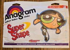 Vintage supershape power puff girls Buttercup  all occasion mylar balloon new