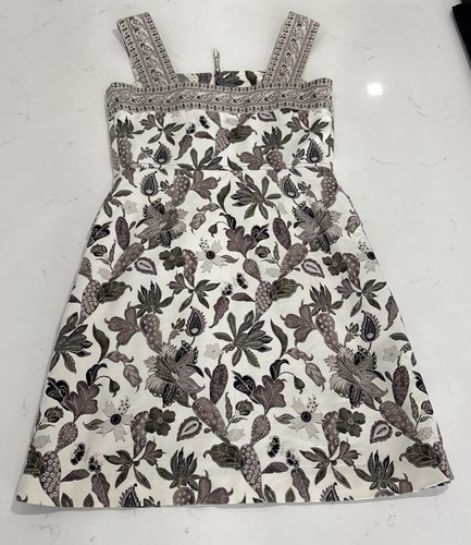 Abito Tory Burch Mikado nuovo avorio glicine senza maniche con zip taglia 2 - Foto 11 di 11
