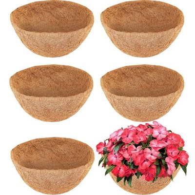 Coco Liners for Planters - 6 Pack 12 Inch Round Hanging Basket Liners, 100% N...