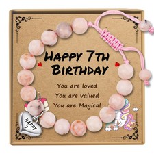 Sereney 7 Year Old Girl Birthday Gifts, Adjustable Beaded Bracelet as 7th/7yr...
