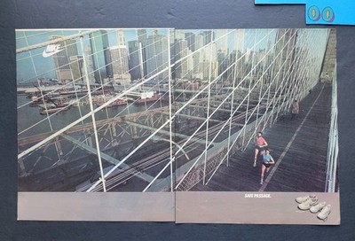 Nike The Equinox Shoes N.Y.C. Bridge Promo 2 Page Print Advertisement 1984