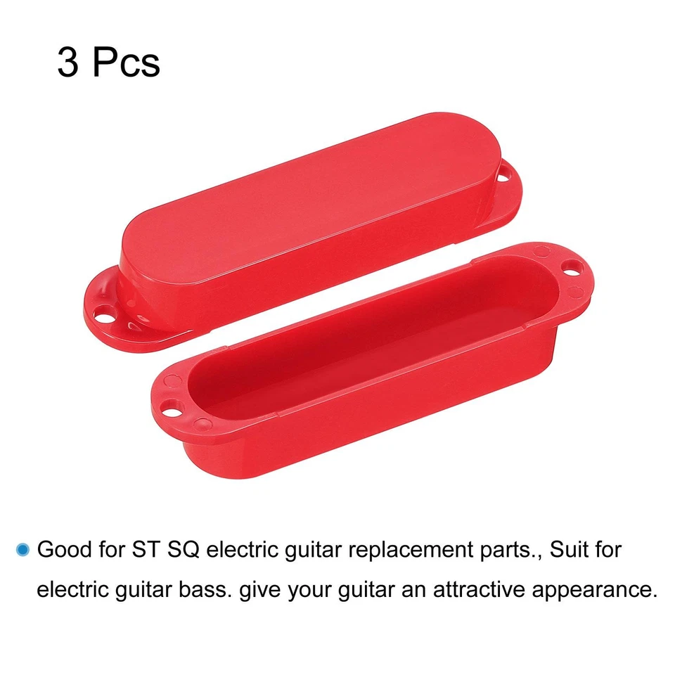 Guitare Micro Capot Bobine Fermé Coque pour Électrique Guitare Rouge 3 set - Photo 3/4