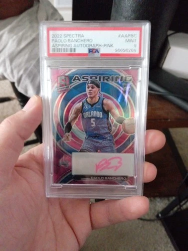 PAOLO BANCHERO 2022-23 SPECTRA ASPIRING ROOKIE PINK RC AUTO /25 PSA 9