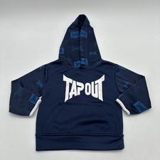 WWE Tapout Hoodie Youth Boy 18M Graphic Print Logo Blue .. 26366