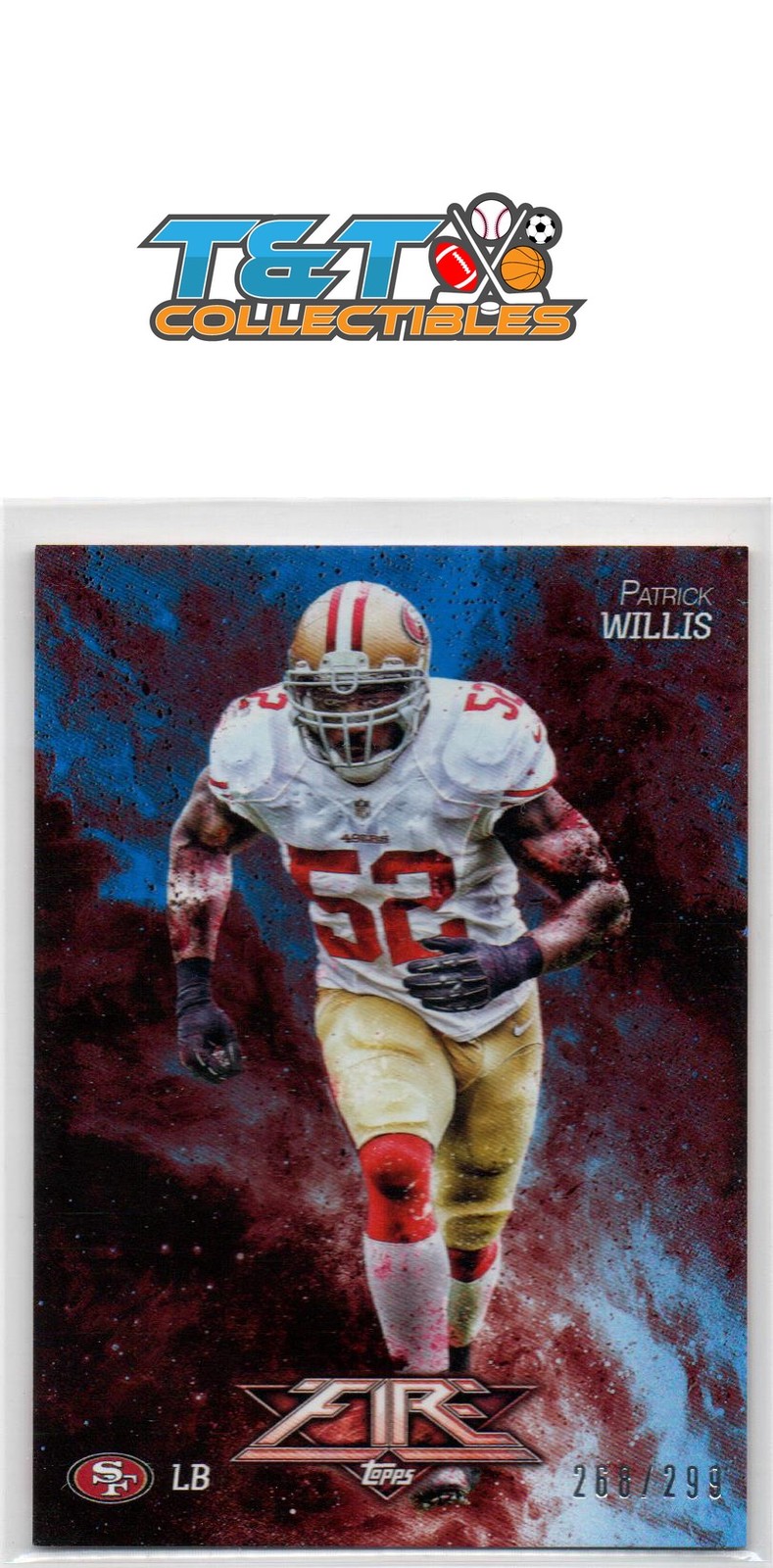 Patrick Willis 2014 Topps Fire Blue #56 San Francisco 49ers 268/299 11a