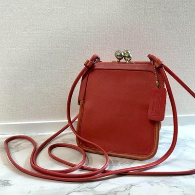 Vintage COACH Bonnie Cashin Kisslock Swing Bag Red Leather 