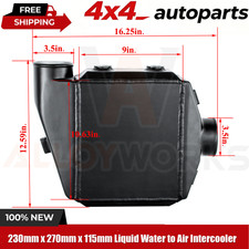 Black 230mm X 270mm X 115mm Liquid Water To Air Intercooler New Black 230mm X 270mm X 115mm Liquid Water To Air Intercooler New