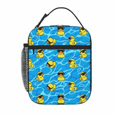 Yellow Duck Insulated Portable Lunch Bag With Detachable Handle, Funny Duck R...
