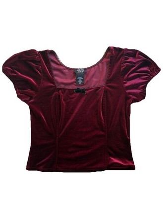 Cosmic Aura Velvet Top Medium Whimsigoth Vamp Cross Goth Hot Topic Burgundy