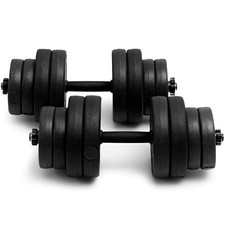 66 lbs Dumbbell Weight Set Fitness 16 Adjustable Plates Body Workout Home Black