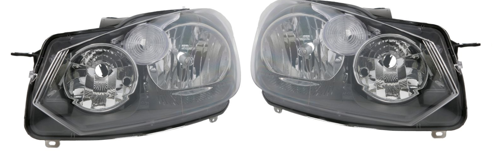 Phare avant gauche et droit noir avec moteur pour VW Golf 6 2008-2012