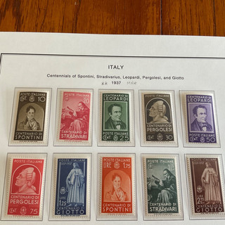 LOT 2. 1937. FAMOUS ITALIANS. SG 521 530. FULL SET. UMM.