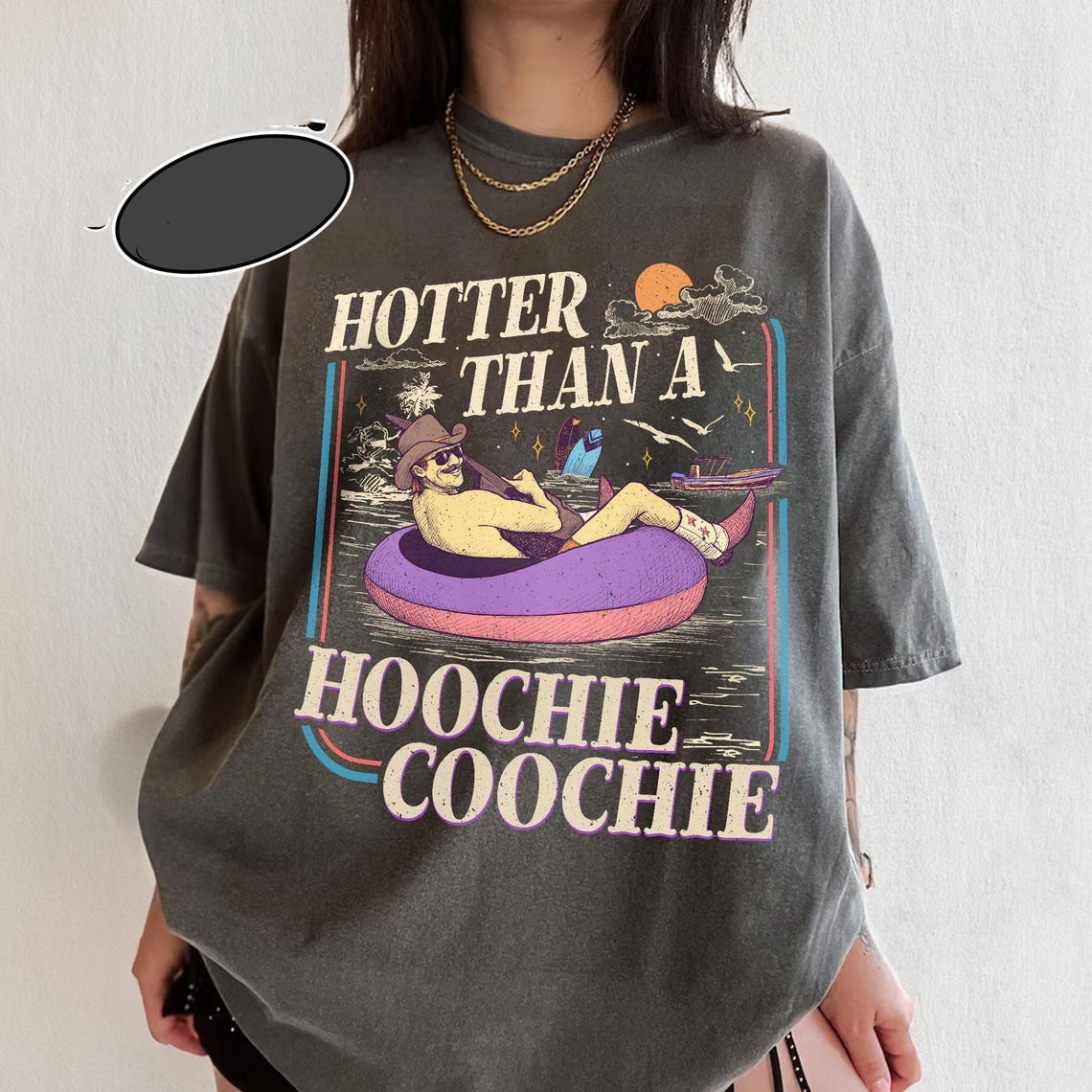 Hotter Than A Hoochie Coochie 90s Country Music T-Shirt