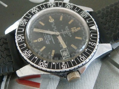 Sicura Super 400 23 j vintage Divers 1960s skin diver vacuum tested sports watch