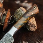 9.1" inch Handmade Damascus Hunting Knife Full Tang Wood Handle Leather Sheath — photo 3