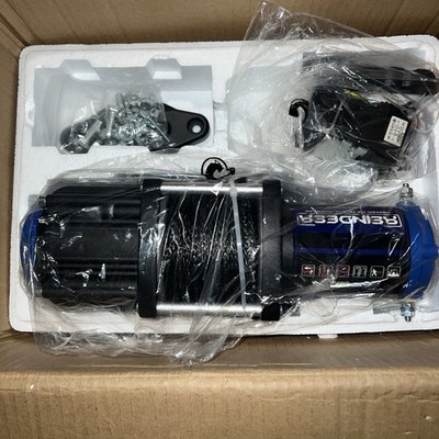 REINDEER 4500lbs Electric Winch Synthetic Rope 12V Towing Trailer Truck ATV UTV