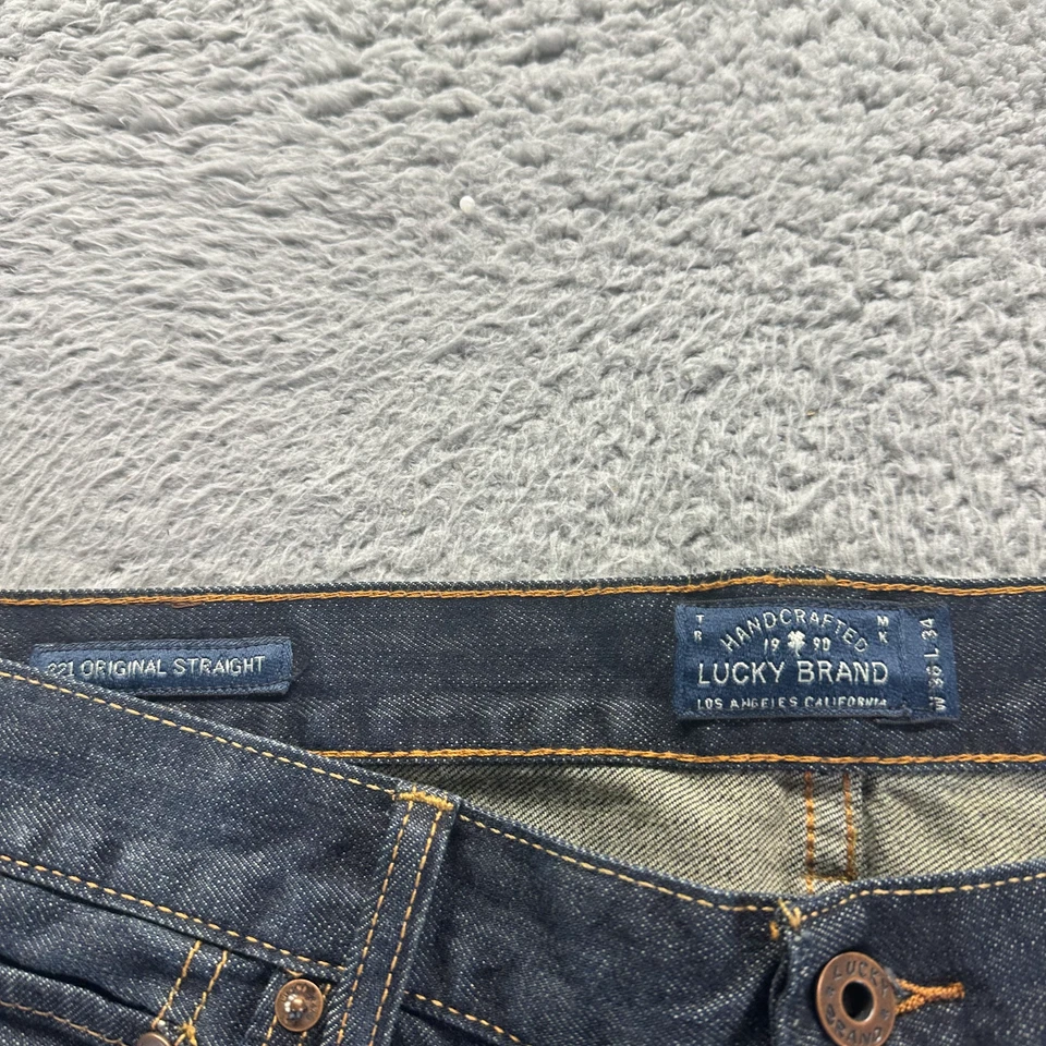 Pantalones de mezclilla Lucky Brand 221 para hombre 36x34 azul algodón pierna recta elásticos ropa de trabajo Foto 3 de 4