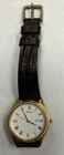 Rare Vintage Seiko 7N43-8A99 Black Band Gold Dial Men's Watch New Batt Japan