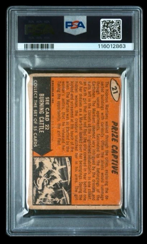1964 mars attacks UK #21 prize captive; UK variation franchise card PSA 1  RARE - Image 2 of 2