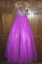 Tiffany Raspberry Sequined Prom Gown Size 6