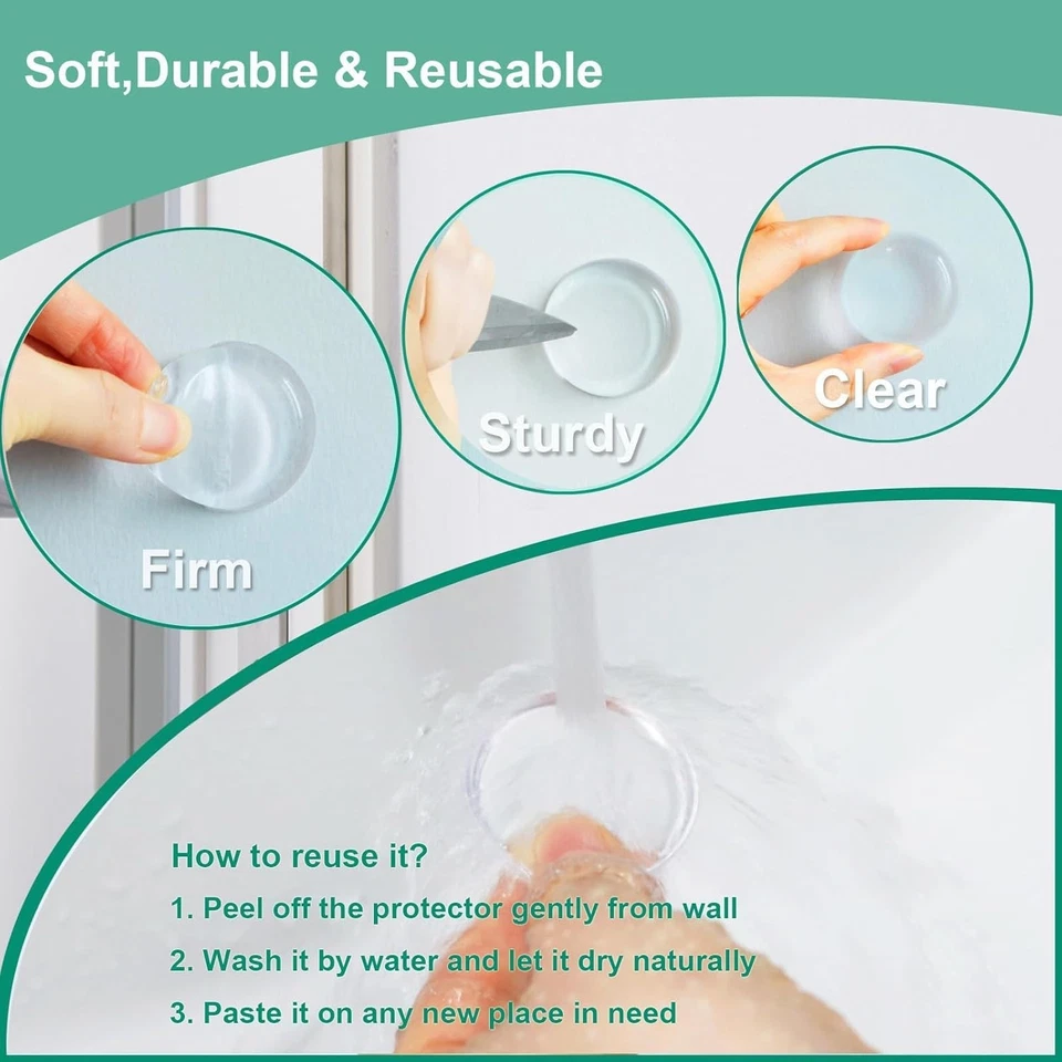 Protectores de pared de silicona para tapón de puerta de 6 piezas - almohadillas protectoras de perilla autoadhesivas Foto 4 de 4