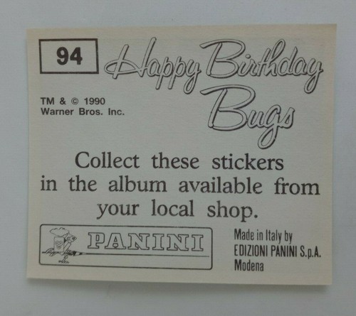 1990 Panini Happy Birthday Bugs (Pick Your Sticker) - Picture 137 of 343
