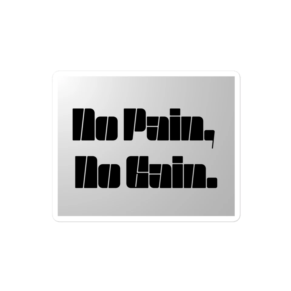 Pegatina Cita Motivacional No Pain No Gain - Inspiración de Vida Foto 3 de 4